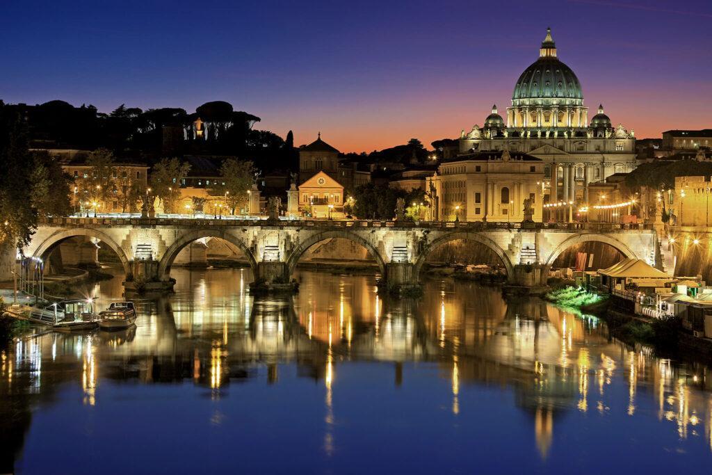 Rome night lights view
